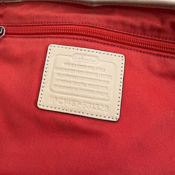 COACH Metro Vermillion Cross Grain Leather Large Tote Bag f31326 - Picture 7 of 7